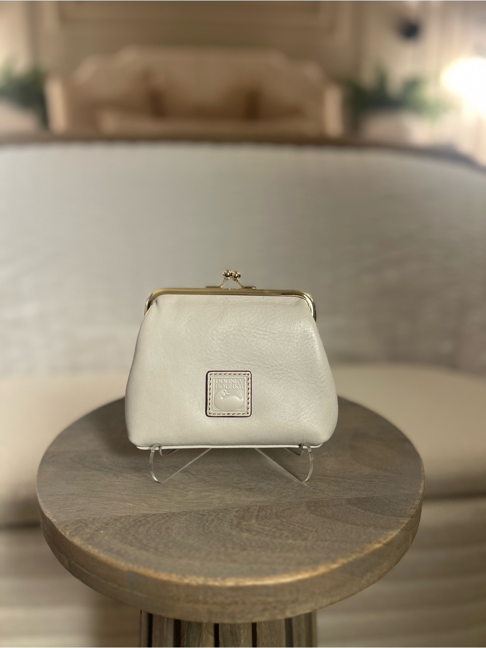 Dooney and Bourke Florentine Large Framed Purse In ECRU